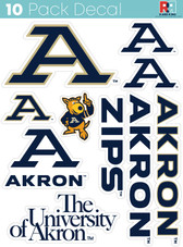 Akron Zips 10 Pack Collegiate Vinyl Decal Sticker