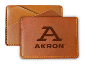 Akron Zips College Leather Card Holder Wallet