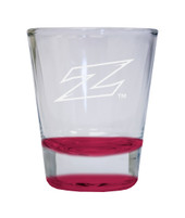 Akron Zips Etched Round Shot Glass 2 oz Red