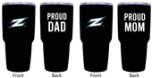 Akron Zips Proud Mom and Dad 24 oz Insulated Stainless Steel Tumblers 2 Pack Black.