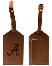 Alabama Crimson Tide Leather Luggage Tag Engraved