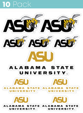 Alabama State University 10 Pack Collegiate Vinyl Decal Sticker