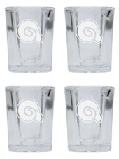 Albany State University 2 Ounce Square Shot Glass laser etched logo Design 4-Pack