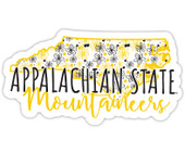 Appalachian State Floral State Die Cut Decal 2-Inch