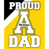 Appalachian State Mountaineers NCAA Collegiate 5x6 Inch Rectangle Stripe Proud Dad Decal Sticker