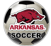 Arkansas Razorbacks 4-Inch Round Soccer Ball Vinyl Decal Sticker