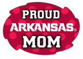 Arkansas Razorbacks NCAA Collegiate Trendy Polka Dot Proud Mom 5" x 6" Swirl Decal Sticker