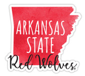 Arkansas State Watercolor State Die Cut Decal 4-Inch