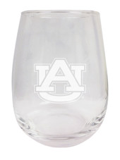 Auburn Tigers Etched Stemless Wine Glass 9 oz 2-Pack