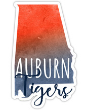 Auburn Tigers Watercolor State Die Cut Decal 4-Inch