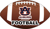 Auburn University 4-Inch Round Football Vinyl Decal