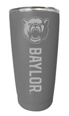 Baylor Bears Etched 16 oz Stainless Steel Tumbler (Gray)