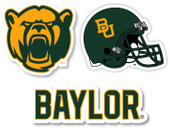 Baylor Bears Vinyl Decal Sticker 3 Pack 4-Inch Each