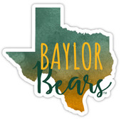 Baylor Bears Watercolor State Die Cut Decal 2-Inch