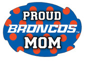 Boise State Broncos NCAA Collegiate Trendy Polka Dot Proud Mom 5" x 6" Swirl Decal Sticker