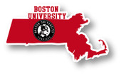 Boston Terriers 4 Inch State Shape Vinyl Decal Sticker