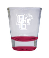 Bowling Green Falcons Etched Round Shot Glass 2 oz Red