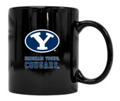 Brigham Young Cougars Black Ceramic Mug (Black).