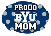 Brigham Young Cougars NCAA Collegiate Trendy Polka Dot Proud Mom 5" x 6" Swirl Decal Sticker