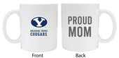 Brigham Young Cougars Proud Mom White Ceramic Coffee Mug 2-Pack (White).