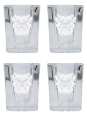 Butler Bulldogs 2 Ounce Square Shot Glass laser etched logo Design 4-Pack