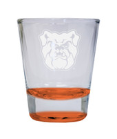 Butler Bulldogs Etched Round Shot Glass 2 oz Orange