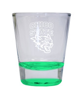 California State University, Chico Etched Round Shot Glass 2 oz Green