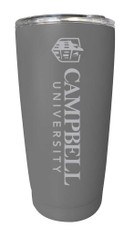 Campbell University Fighting Camels Etched 16 oz Stainless Steel Tumbler (Gray)