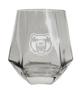 Central Arkansas Bears Etched Diamond Cut Stemless 10 ounce Wine Glass Clear