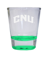 Christopher Newport Captains Etched Round Shot Glass 2 oz Green