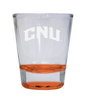 Christopher Newport Captains Etched Round Shot Glass 2 oz Orange