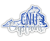 Christopher Newport Captains Floral State Die Cut Decal 4-Inch