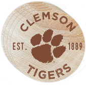 Clemson Tigers Wood Coaster Engraved 4 Pack