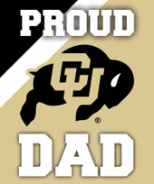 Colorado Buffaloes NCAA Collegiate 5x6 Inch Rectangle Stripe Proud Dad Decal Sticker