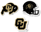 Colorado Buffaloes Vinyl Decal Sticker 3 Pack 4-Inch Each