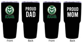 Colorado State Rams Proud Mom and Dad 24 oz Insulated Stainless Steel Tumblers 2 Pack Black.