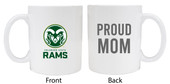 Colorado State Rams Proud Mom White Ceramic Coffee Mug 2-Pack (White).