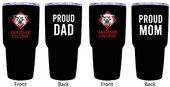 Davidson College Proud Mom and Dad 24 oz Insulated Stainless Steel Tumblers 2 Pack Black.