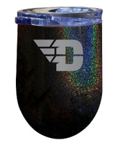 Dayton Flyers 12 oz Laser Etched Insulated Wine Stainless Steel Tumbler Rainbow Glitter Black