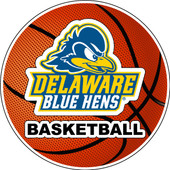 Delaware Blue Hens 4-Inch Round Basketball Vinyl Decal Sticker