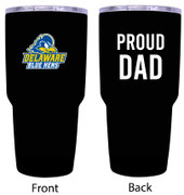 Delaware Blue Hens Proud Dad 24 oz Insulated Stainless Steel Tumblers Black.