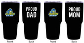 Delaware Blue Hens Proud Mom and Dad 24 oz Insulated Stainless Steel Tumblers 2 Pack Black.