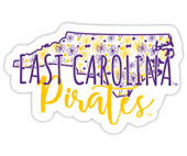 East Carolina Pirates Floral State Die Cut Decal 4-Inch