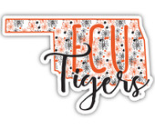 East Central University Tigers Floral State Die Cut Decal 2-Inch