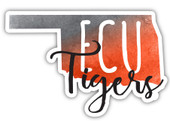 East Central University Tigers Watercolor State Die Cut Decal 4-Inch