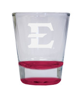 East Tennessee State University Etched Round Shot Glass 2 oz Red