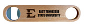 East Tennessee State University Laser Etched Wooden Bottle Opener College Logo Design