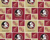 Florida State University FSU Seminoles Cotton Fabric with Geometric Print