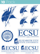 Elizabeth City State University 10 Pack Collegiate Vinyl Decal Sticker