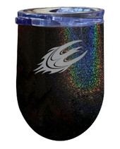 Elon University 12 oz Laser Etched Insulated Wine Stainless Steel Tumbler Rainbow Glitter Black